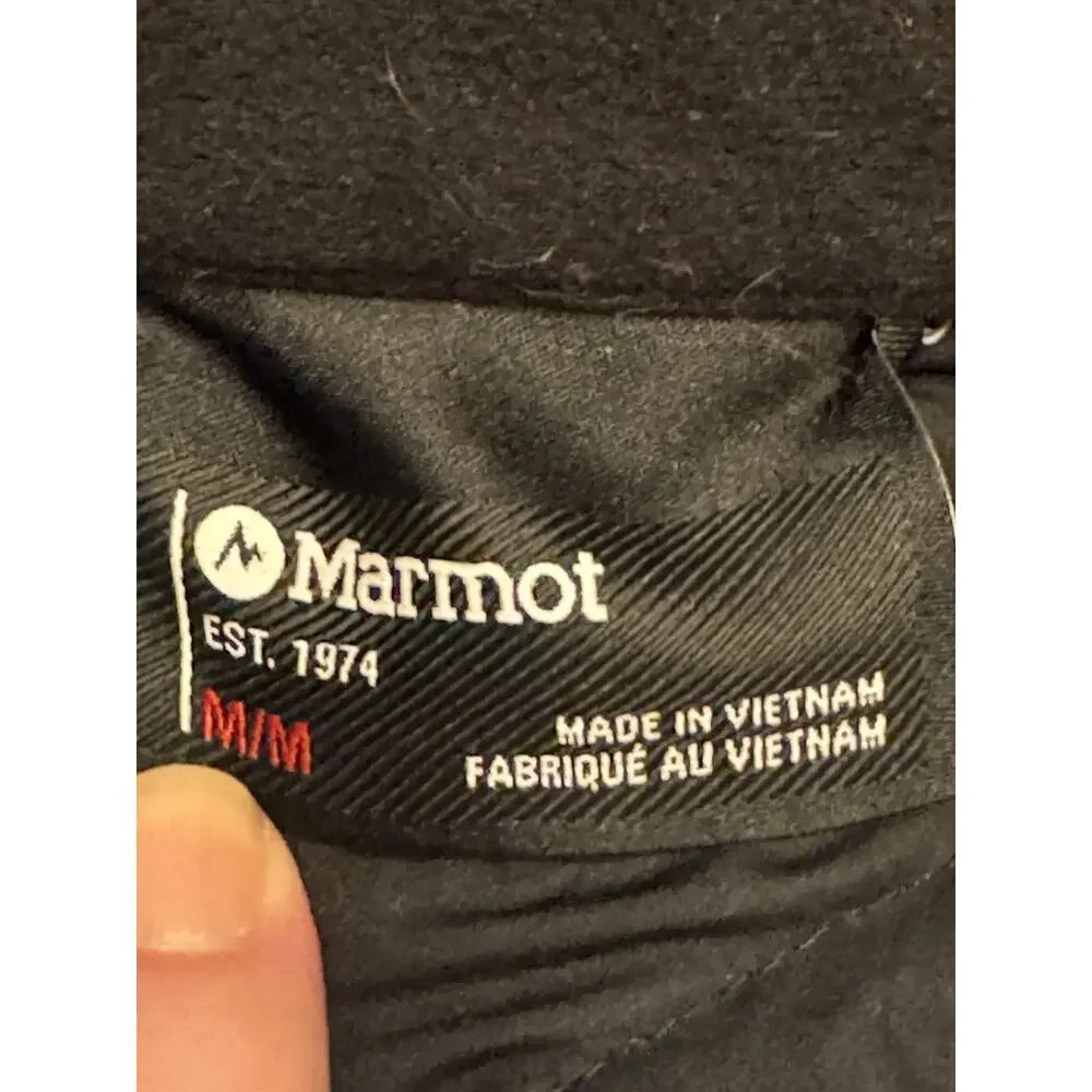 Marmot 600 Fill Jacket Black Diamond Quilted Winter Zip Up Down